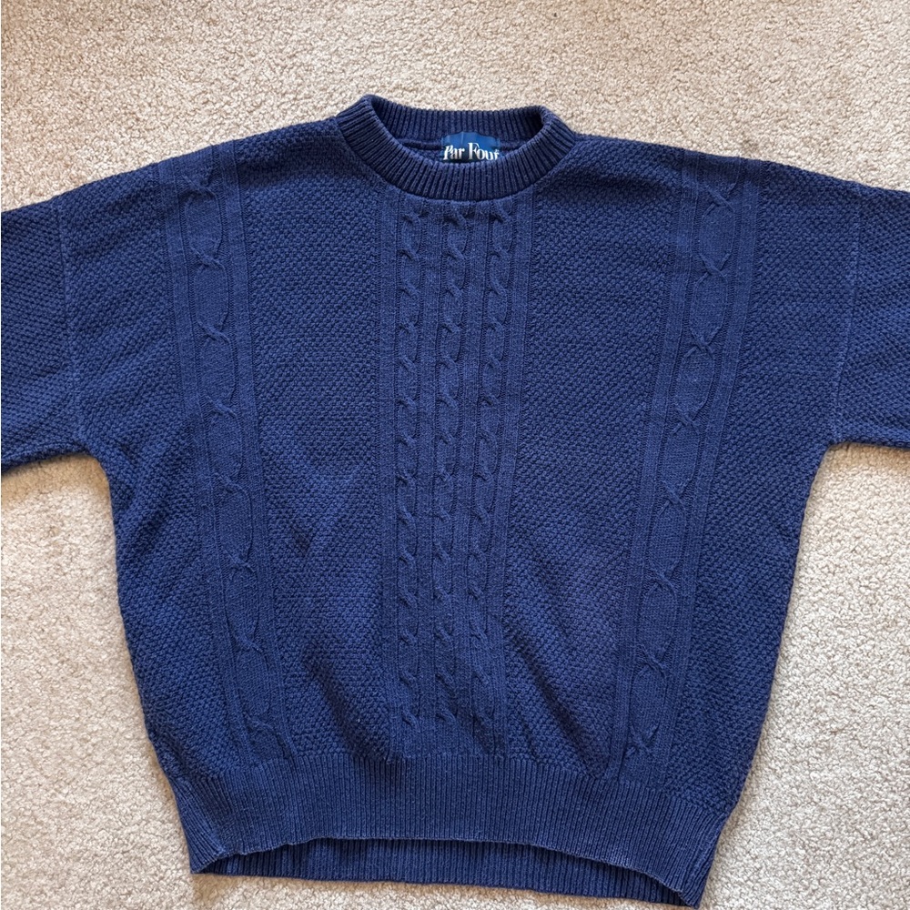 Par Four Men's Classic Navy Crewneck Sweater